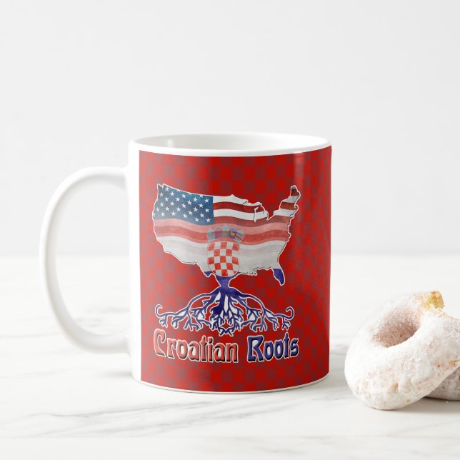 American Croatian Roots Coffee Mug (With Donut)