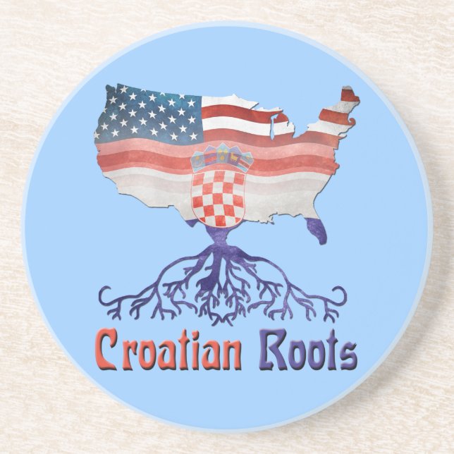 American Croatian Roots Drinks Coaster (Front)