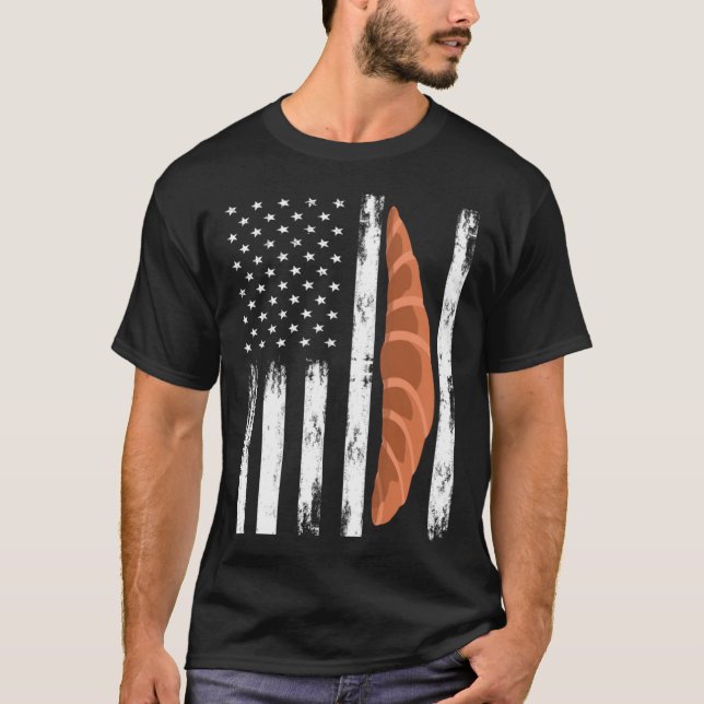 American Croissant Outfit USA Flag Baking T-Shirt (Front)