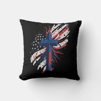American Cross Throw Pillow
