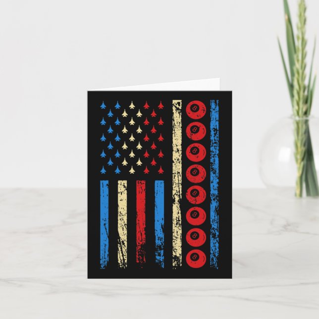 American Cue Sports Flag Athletic Billiards 4th Of Card (Front)
