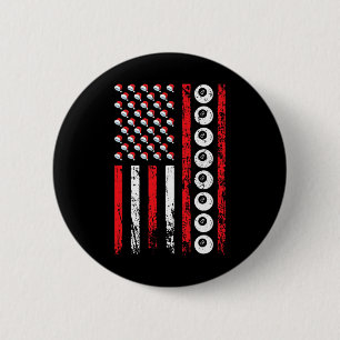 American Cue Sports Flag Christmas Billiards Athle 2 Inch Round Button