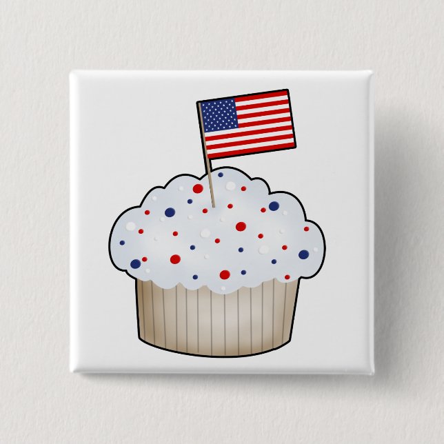 American Cupcake 2 Inch Square Button (Front)