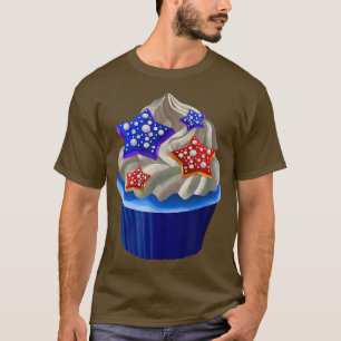 American Cupcake Lover USA Flag 4th of July Baking T-Shirt