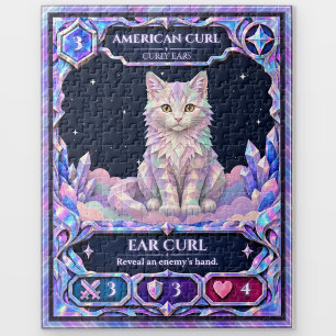 American Curl Cat, Rainbow Foil Art Jigsaw Puzzle