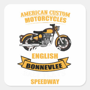 American Custom Motorcycle Bonneville Speedway Square Sticker