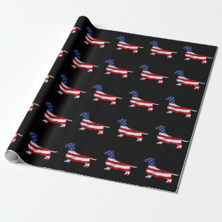 American Dachshund on Black Wrapping Paper