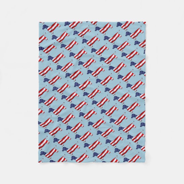 American Dachshund Wiener Dog Fleece Blanket (Front)