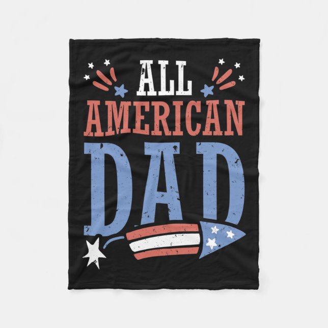 American Dad 4th Of July Firecracker Independence  Fleece Blanket (Front)