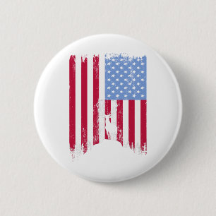 American Deer Hunter Patriotic T Shirt For men Wom 2 Inch Round Button