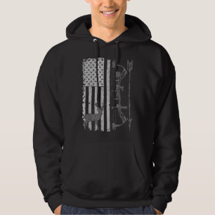 American Deer Hunting Bow Hunter Flag Accessories Hoodie