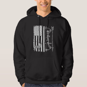 American Deer Hunting Bow Hunter Flag Accessories Hoodie