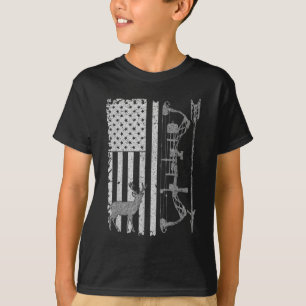 American Deer Hunting Bow Hunter Flag Accessories  T-Shirt