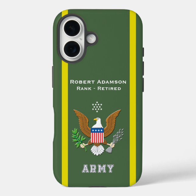 American Defence Emblem - personalize with name Case-Mate iPhone Case (Back)