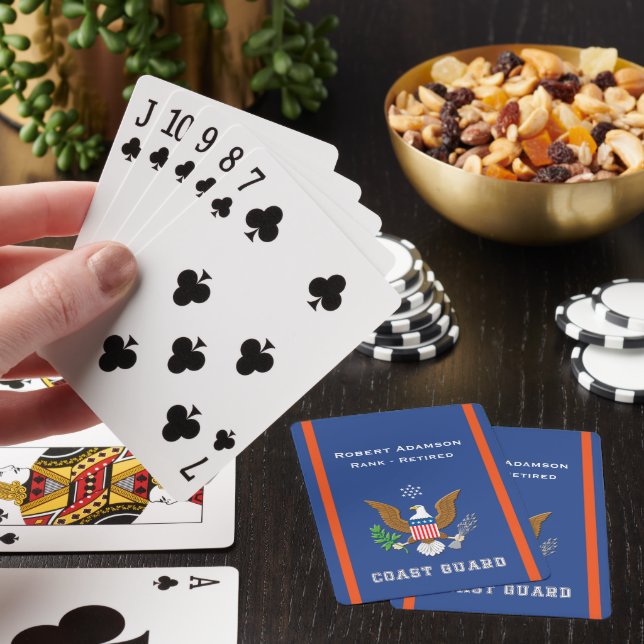 American Defence emblem - personalize with name Playing Cards (In Situ)