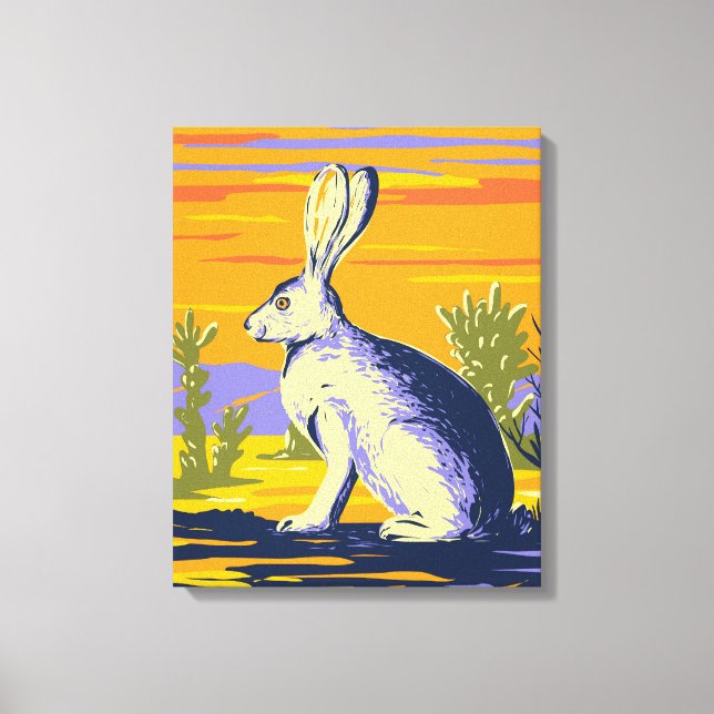 American Desert Hare Canvas Print (Front)