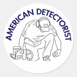 American Detectorist Round Sticker