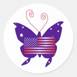 American Diva Butterfly Classic Round Sticker