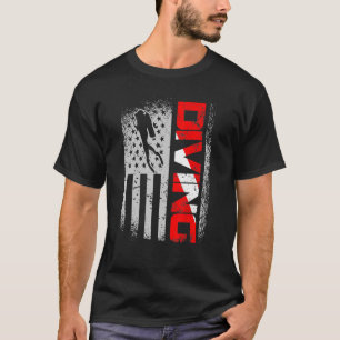American Diver Down Flag Us Flag Dive T-Shirt