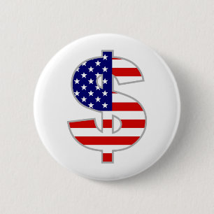 American Dollar 2 Inch Round Button