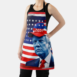 American Donald Trump 2024 Flag Apron