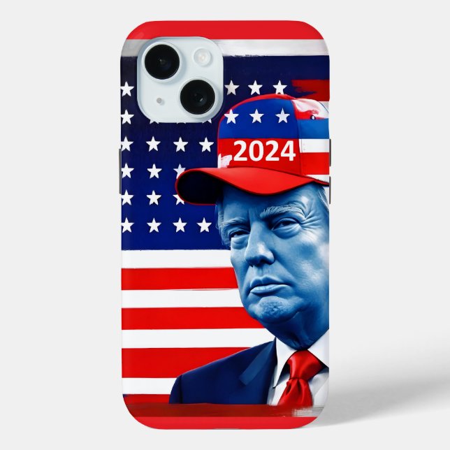 American Donald Trump 2024 Flag Case-Mate iPhone Case (Back)