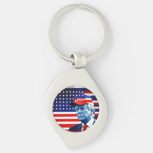 American Donald Trump 2024 Flag Keychain