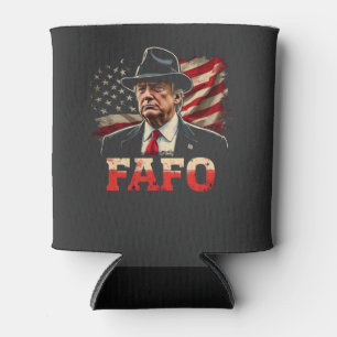 American Donald Trump FAFO USA Flag Patriotic Can Cooler