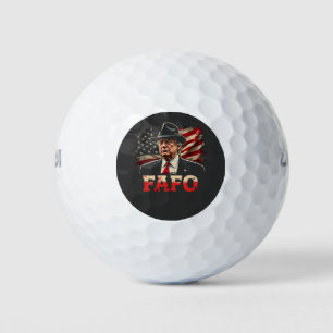 American Donald Trump FAFO USA Flag Patriotic Golf Balls