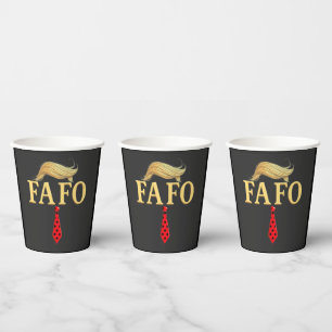 American Donald Trump FAFO USA Flag Patriotic Paper Cups