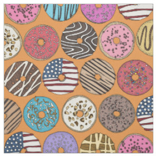 american doughnuts orange fabric