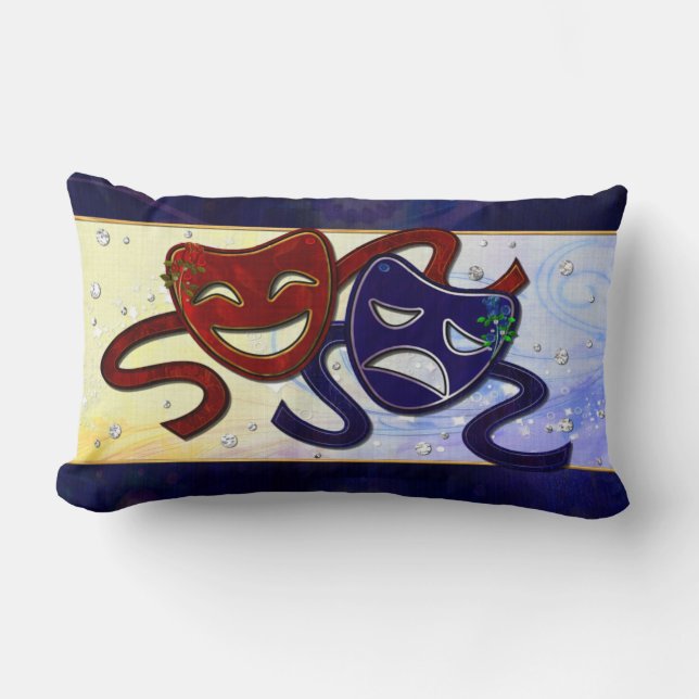 American Drama Comedy & Tragedy Lumbar Pillow (Front)