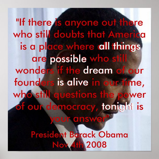 American Dream Obama Speech Poster From 14.95 (Front)