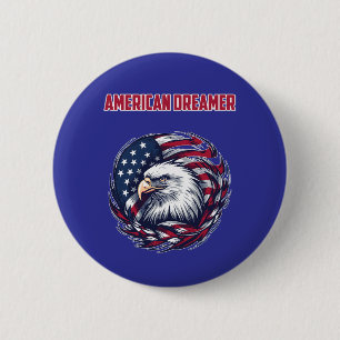 American Dreamer Patriotic USA Hope Spirit 2 Inch Round Button