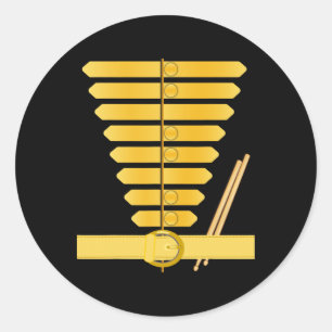 American Drum Major Costume Marching Band Uniform  Classic Round Sticker