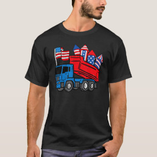 American Dump Truck 4th Of July Fourth Toddler Boy T-Shirt