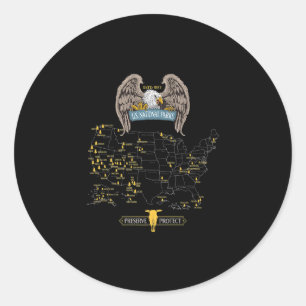 American Eagle - 63 US National Parks Map - Hiking Classic Round Sticker