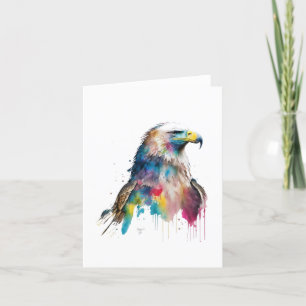 American Eagle A Bird In Watercolor & Pen Holiday Card