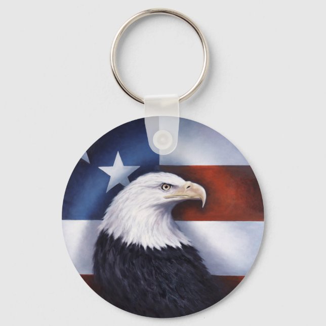 American Eagle and Flag Keychain (Front)