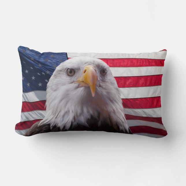 American eagle and flag lumbar pillow (Front)