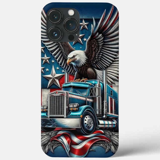 American Eagle and Truck ,Bold & Patriotic Design Case-Mate iPhone Case (Back)
