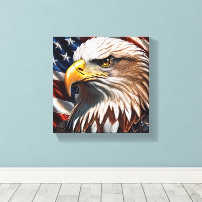 American Eagle  Canvas Print (Insitu(Wood Floor))