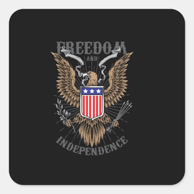 american eagle drawing square sticker (Front)