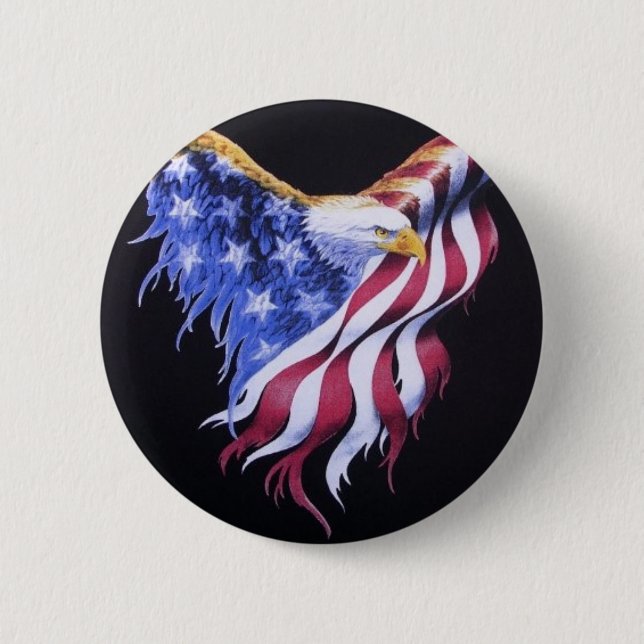 American Eagle Flag 2 Inch Round Button (Front)