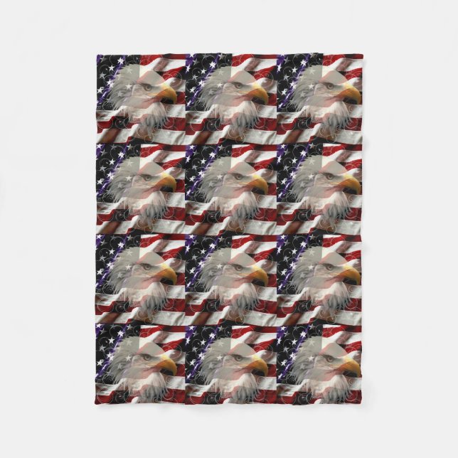 American Eagle Flag Fleece Blanket (Front)
