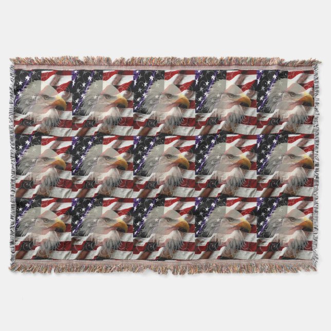 American Eagle Flag Throw Blanket (Front)