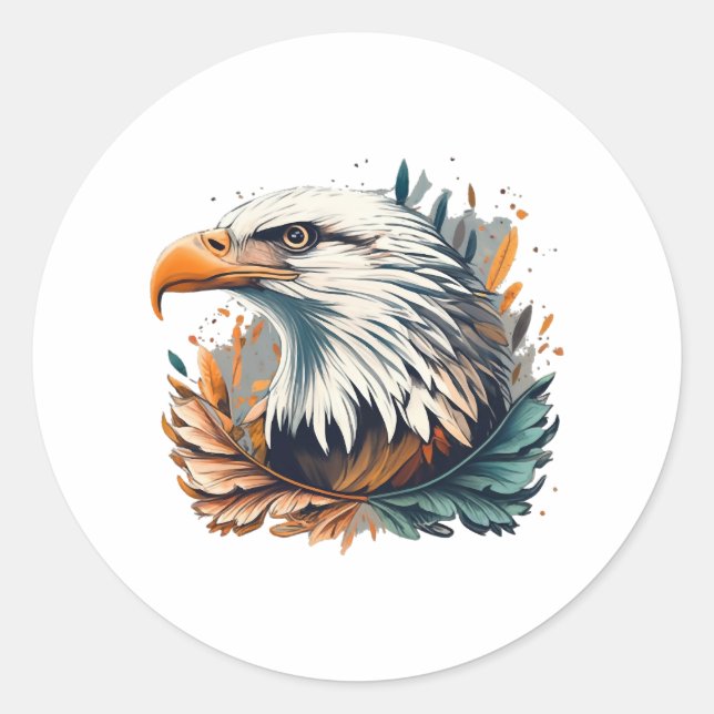 American Eagle Graphic Classic Round Sticker (Front)