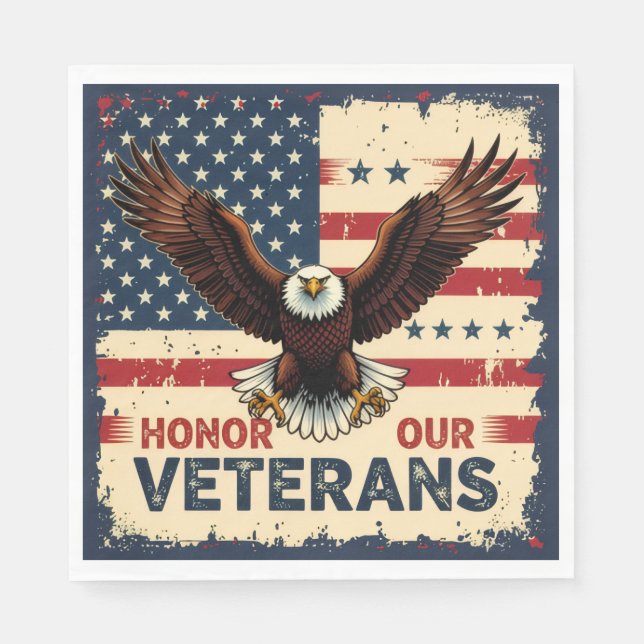 American Eagle Honor Our Veterans Napkins (Front)