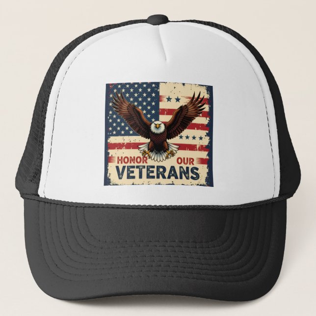 American Eagle Honor Our Veterans Trucker Hat (Front)