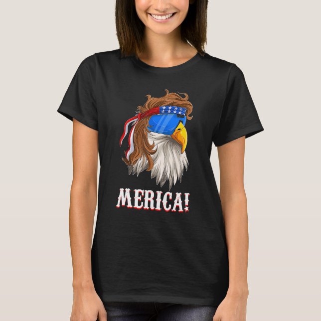 American Eagle Mullet Merica  Fourth Of July Usa F T-Shirt (Front)